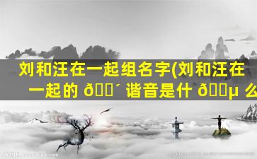 刘和汪在一起组名字(刘和汪在一起的 🌴 谐音是什 🐵 么)